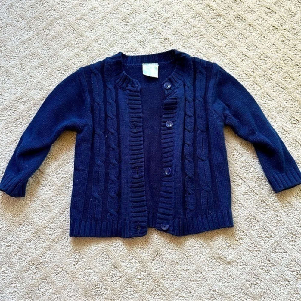 NFS.   Girls navy cardigan, size 2T, play for age, brand is Maria Elena
